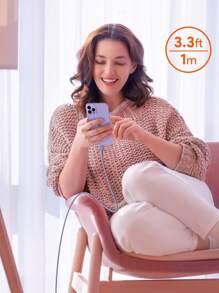 JMMO USB C To Lightning Fast Charging Data Cable,Built To Last & 480Mbps Data Transfer 3.3Ft/1M [ MFi Certified] - Purple - View 2