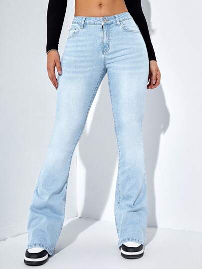 SHEIN ICON Smal Passform Svallande Jeans