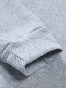 Manfinity Homme Men's Letter Print Fleece Sweatshirt - Light Grey - View 6