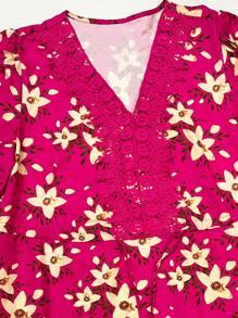 SHEIN LUNE Random Printed Women's Dress - Hot Pink - View 6