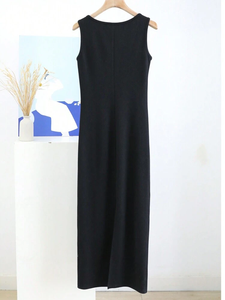 Women'S Solid Color Slim Fit Spaghetti Strap Dress Elegant Sundress