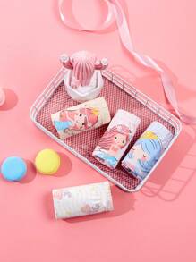 Coollikuli 年轻女孩卡通字母 & 心形印花内裤 - 彩色 - 查看 2