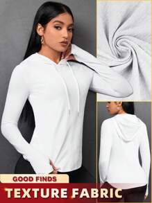 Daily&Casual 女式抽繩連帽運動衫 - 白色 - 查看 1