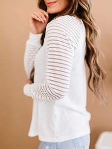 Sequin XOXO Graphic Raglan Sleeve Tee - Multicolor - View 4