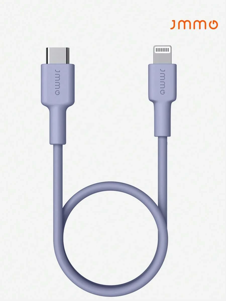 JMMO iPhone 数据线，USB C 转 Lightning 快速充电数据线，经久耐用，480Mbps 数据传输率 0.25 米/0.82 英尺 [Apple MFi 认证] 圣诞礼物，秋冬必备品 - 紫色 - 查看 1