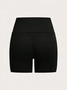 SHEIN EZwear Women's Solid Color Shorts For Base Layer