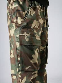 Camouflage Multifunctional Pocket Men's Outdoor Overalls - Army Green - View 6