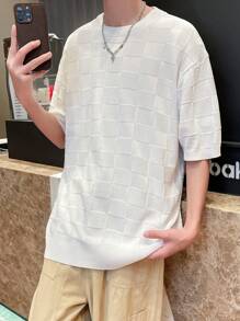 Manfinity Hypemode Men'S Solid Knitwear Sweater - White - View 4