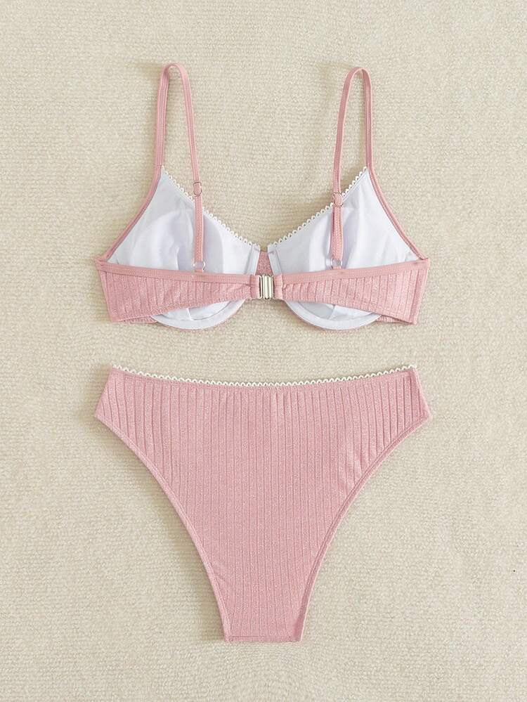 Ladies' Solid Color Bikini Set Summer Beach