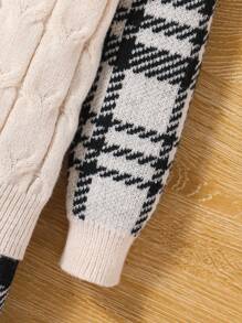 SHEIN Toddler Boys' Plaid Sweater Set