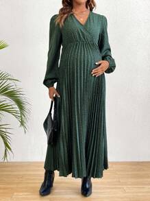 SHEIN Maternity Leopard Print Ruffled Dress