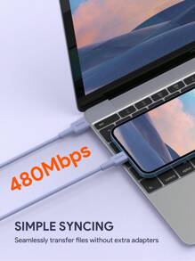 JMMO USB C To Lightning Fast Charging Data Cable,Built To Last & 480Mbps Data Transfer 3.3Ft/1M [ MFi Certified] - Purple - View 6