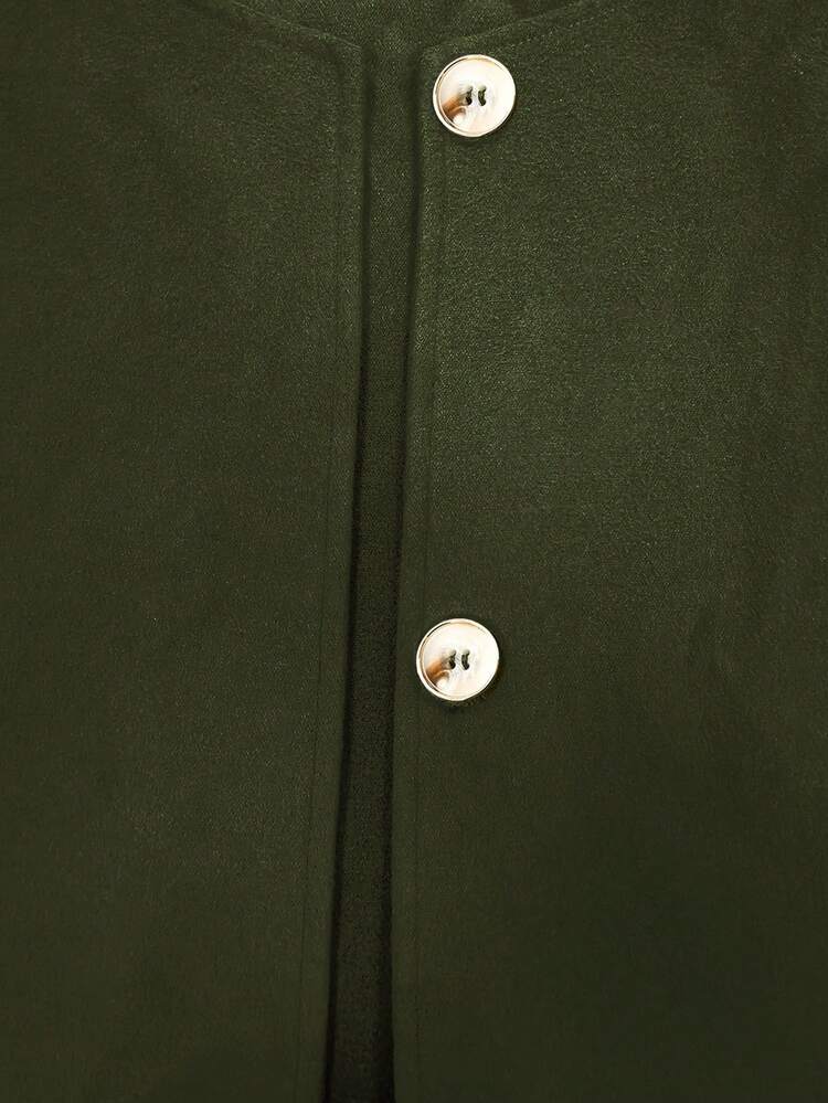 Plus Button Front Overcoat