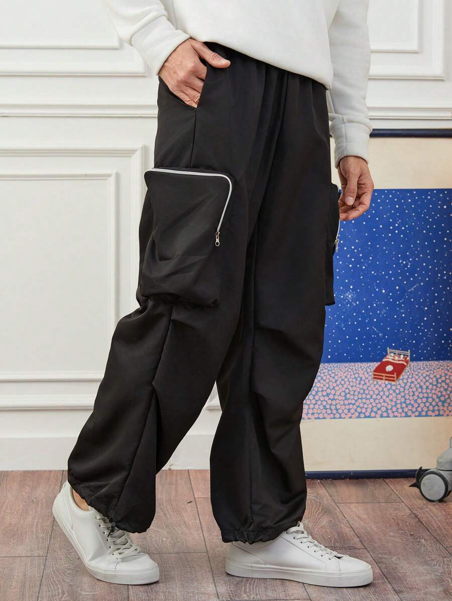 RueChic Men'S Cargo Pants - Black - View 1