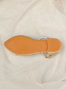 Zapatos Planos Elegantes Dorados Decorados Con Mariposa, Para Niñas