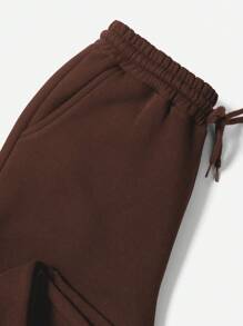 EURMUSE 2pcs Letter Patched Sweatpants With Diagonal Pockets - Multicolor - View 8