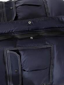 Nam áo có mũ Áo lông Jacket  Với Vá chữ cái - Màu xanh lam - Xem 3