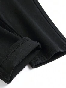 Tween Boy Ripped Frayed Jeans - Black - View 3