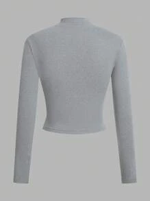 SHEIN EZwear 女款 3 件套裝 毛絨保暖立領長袖 T 卹 - 彩色 - 查看 10