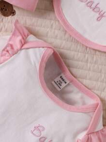 新生兒女寶寶時尚英文刺繡多件禮盒套裝 - 彩色 - 查看 5