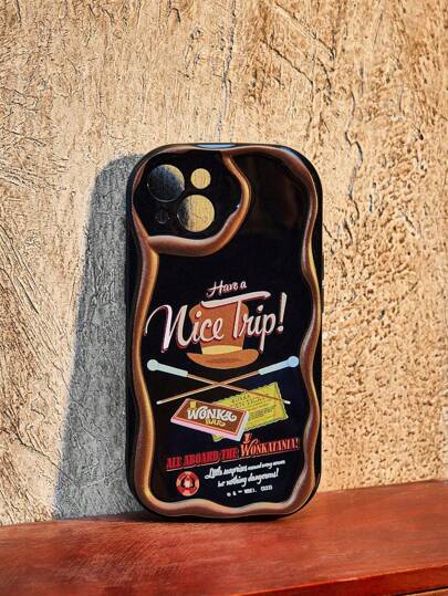 Willy Wonka and the Chocolate Factory X ROMWE Slogan Graphic Phone Case