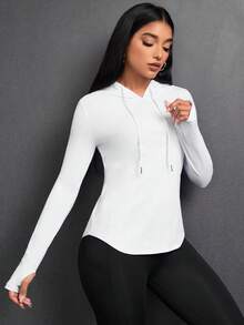 Daily&Casual 女式抽繩連帽運動衫 - 白色 - 查看 5