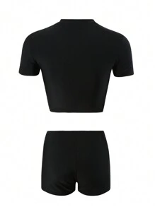 SHEIN Swim Summer Women's Body Heat Pattern Printed Bikini Set - Multicolor - View 2