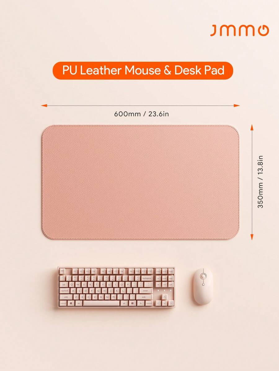 JMMO PU Leather Mouse Pad,Double Side Desk Computer Mouse Pad For Mouse Office Home (600x350mm) - Pink - View 1
