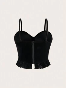 Enchnt Women'S Rhinestone Embellished Camisole Tank Top