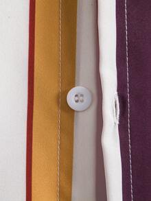 男士垂直條紋短袖襯衫 - 彩色 - 查看 5