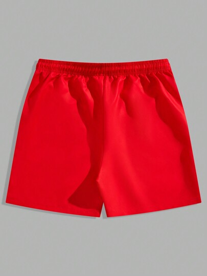 Street Life Men's Drawstring Waist Letter Print Basketball Shorts, School