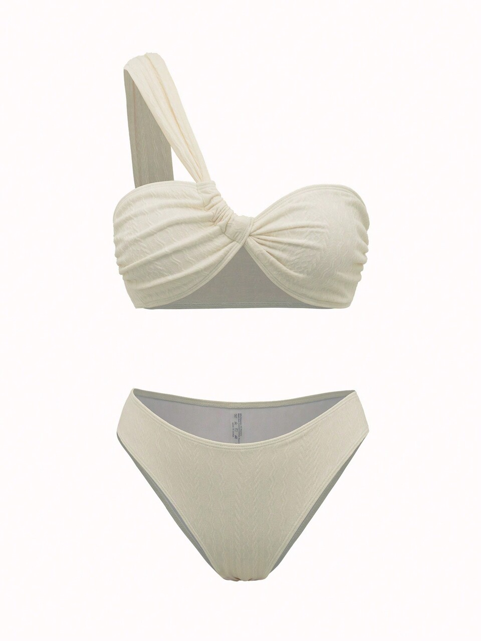 Summer One Shoulder Textured Bikini Set