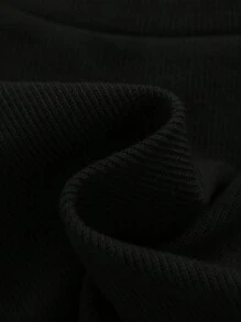 SHEIN 男寶寶色塊2合1襯衫,對比色領口和純色褲子套裝 - 黑色 - 查看 3