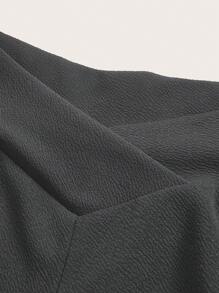 SHEIN EZwear Women'S Plus Size Solid Color Flared Trousers With V-Shaped Waistline Fall - Grey - View 4