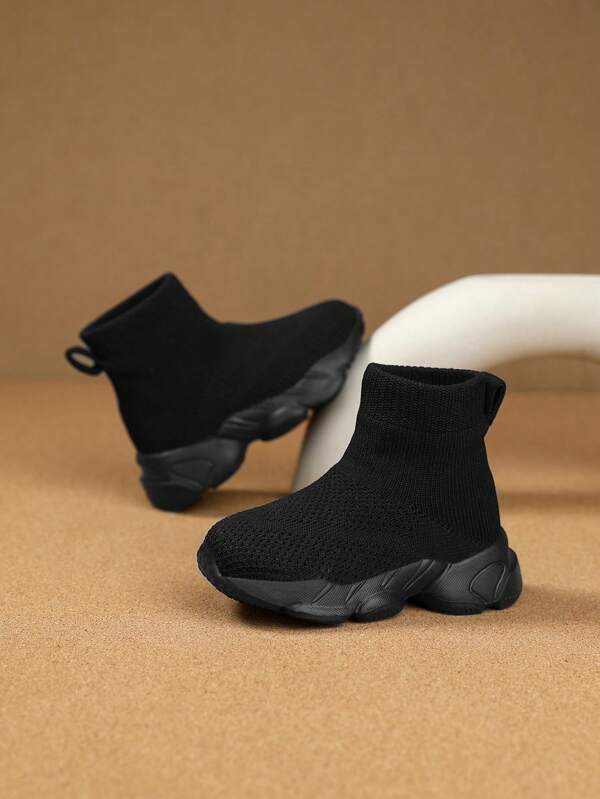 1pair Baby Boys' Black Casual Sports Shoes