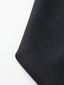 SHEIN Unity 拼色上衣和裙子套裝,搭配裝飾蝴蝶結和鑲邊 - 黑色 - 查看 4