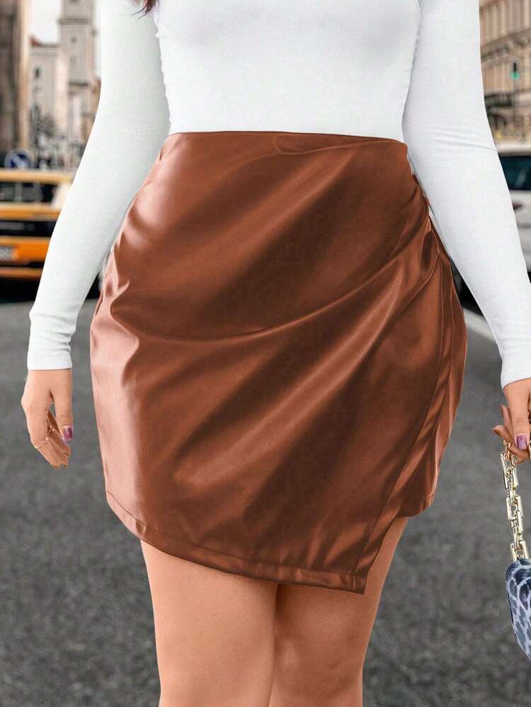 Plus Size Women'S Pleated Skirt