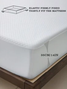 1入組防蟲子床墊套/天然透氣提花織物,防過敏且防水床墊套/防臭蟲,防水防油,保護您的睡眠環境免受臭蟲侵害,是家庭的首選。 - 白色 - 查看 6