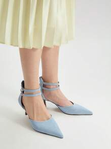 MOTF PREMIUM COWBOY STYLE FASHION WOMEN'S HIGH HEELS SHOES - Blue - View 2