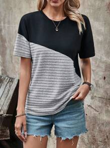 SHEIN LUNE 女士撞色t卹 - 彩色 - 查看 1