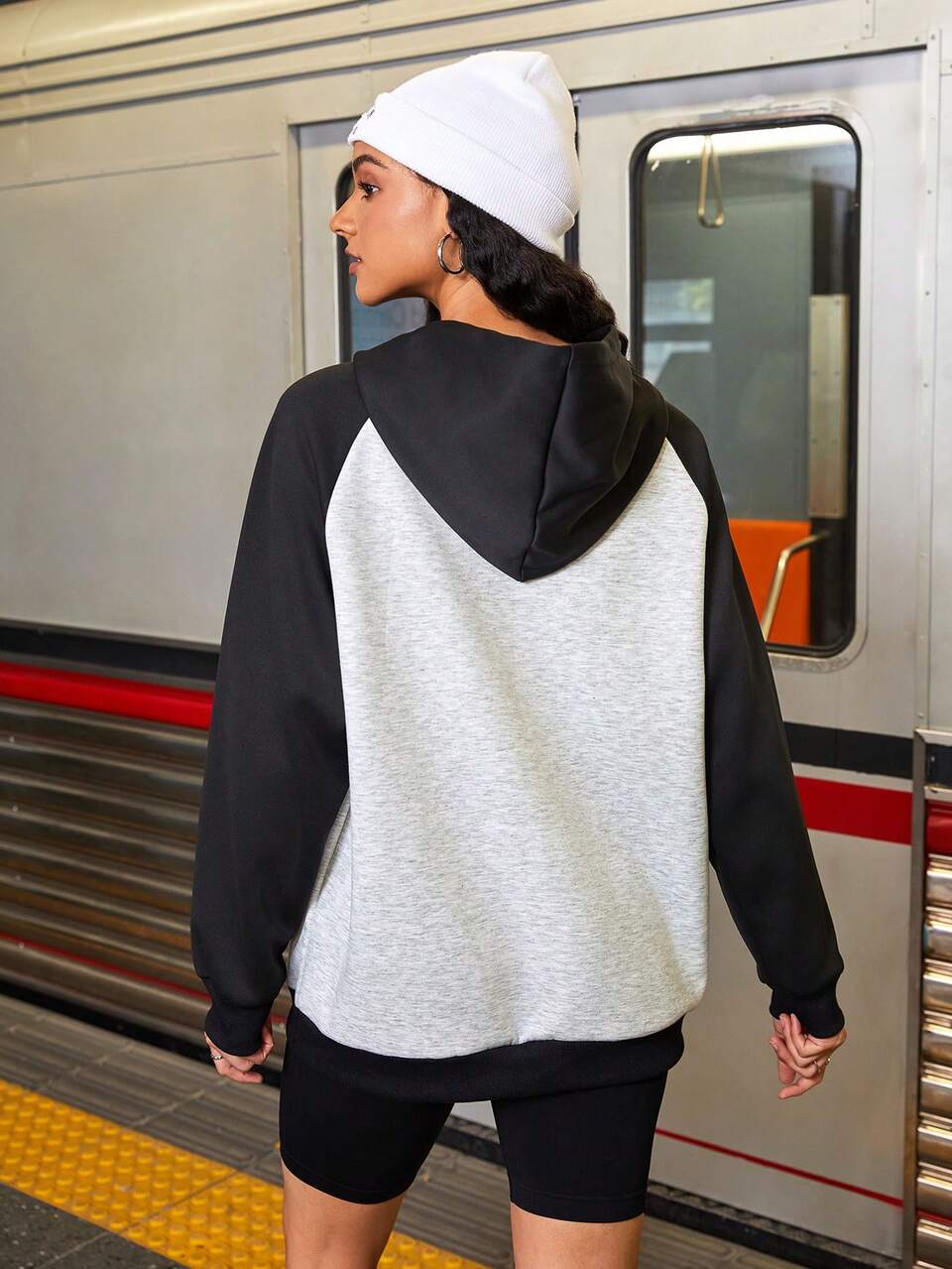 Women'S Patchwork Color Cartoon Printed Sweatshirt