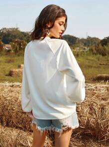 Aveloria Women's Notched Collar Lantern Sleeve Shirt