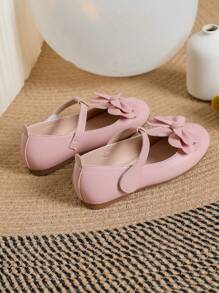 Zapatos Casuales Versátiles De Estilo Hada Dulce Rosa Para Niñas De Otoño E Invierno Para Niños Grandes, Zapatos Planos Con Lazo Bonito De Princesa Para Actuación En Escenario - Rosa - Ver 3