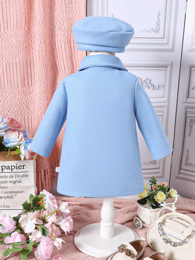 Baby Girls' Flower Embroidery Woolen Jacket