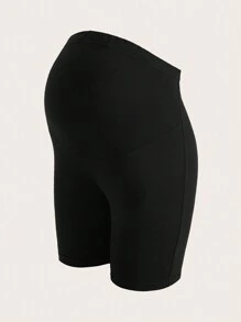 Modmama Set de 2 piezas de shorts de maternidad de punto ceñidos