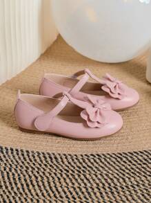 Zapatos Casuales Versátiles De Estilo Hada Dulce Rosa Para Niñas De Otoño E Invierno Para Niños Grandes, Zapatos Planos Con Lazo Bonito De Princesa Para Actuación En Escenario - Rosa - Ver 5