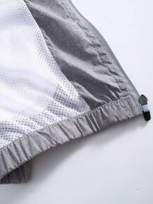 Manfinity Homme Men Zip Up Drawstring Hooded Jacket Without Tee - Grey - View 3