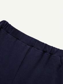 Cozy Pixies 寶寶男童休閒折領套頭衫和短褲二件套,全場搭配通用 - 藍白色 - 查看 6