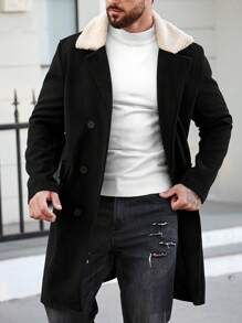 Manfinity Homme Nam Teddy Áo khoác Với Chi tiết về Flap - màu đen - Xem 6
