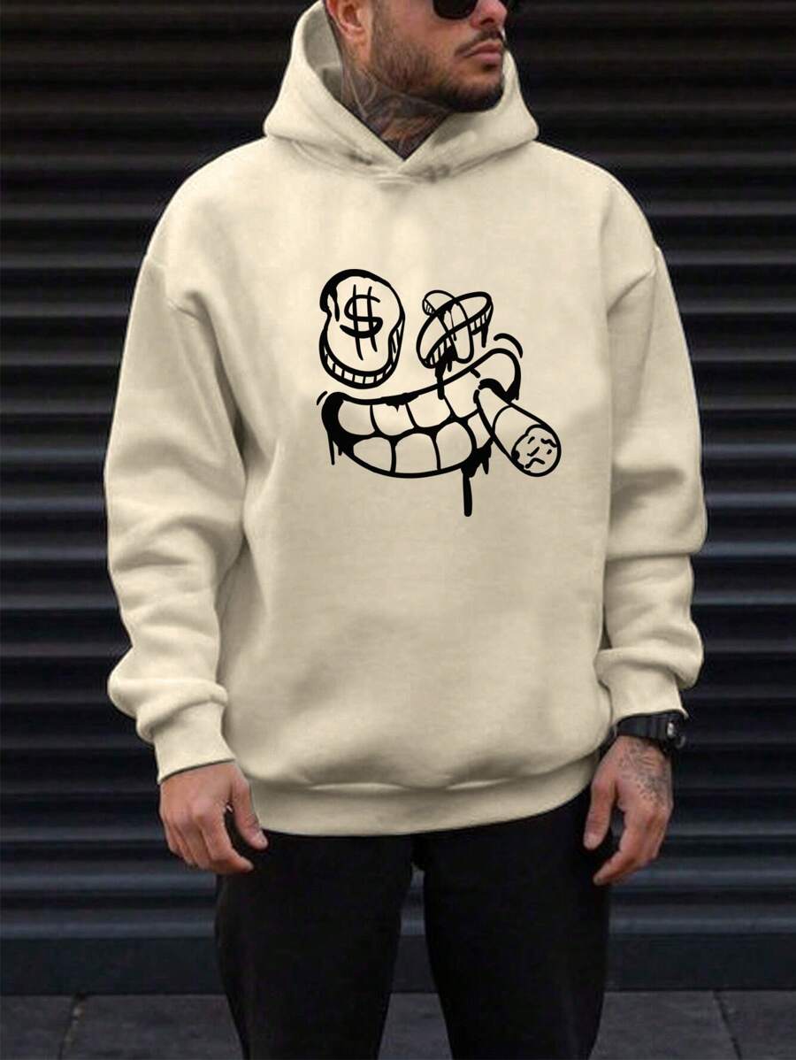 Manfinity EMRG Men's Extra Oversized Printed Hoodie Sweatshirt